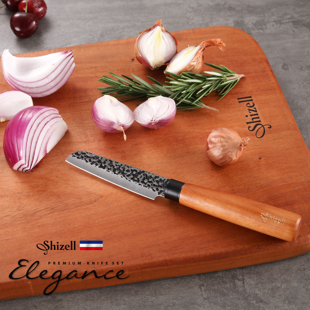 엘레강스 나이프&스탠더 6종세트 (중화식도,식도,과도,페어링과도,브레드나이프,우드스탠더)